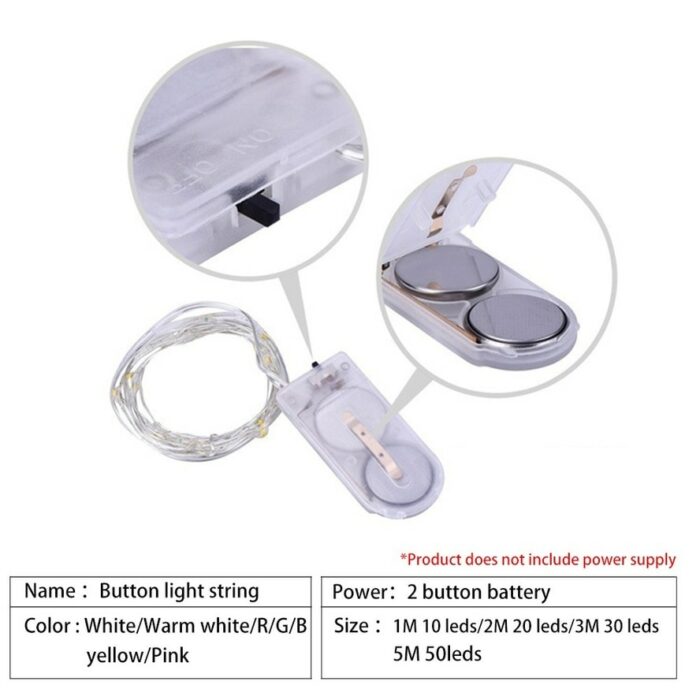 Ouuzuu Led Fairy Light Mini Christmas Light Copper Wire String Light Waterproof Cr2032 Battery For Wedding 5