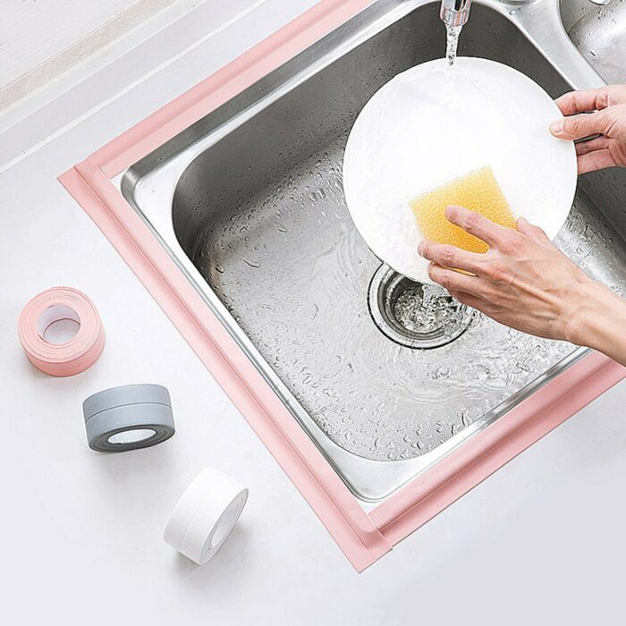 Pvc Waterproof Wall Sticker Self Adhesive Sink Stove Crack Strip Kitchen Bathroom Bathtub Corner Sealant Tape 3