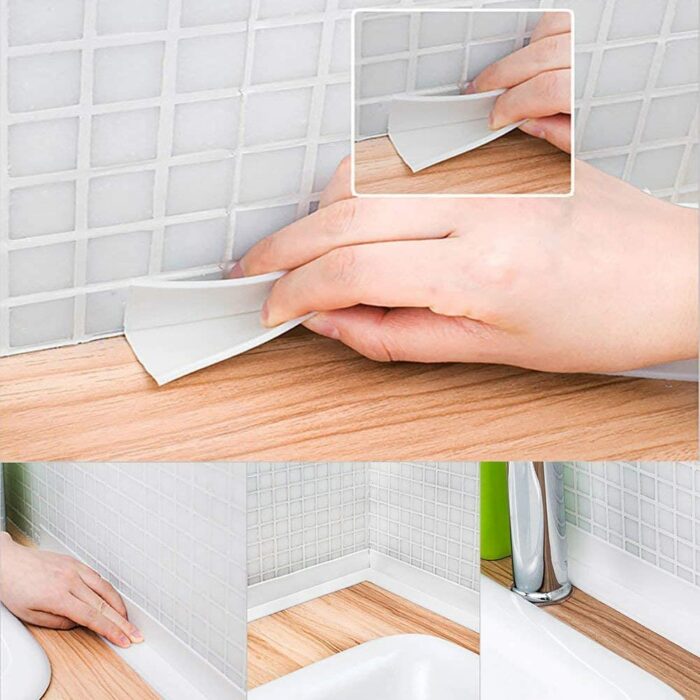 Pvc Material Sink Crack Strip Kitchen Bathroom Bathtub Corner Sealing Tape Waterproof And Mildew Proof Adhesive 3