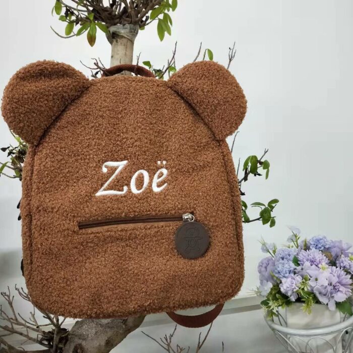 Personalised Embroidery Bear Backpack Embroidered Portable Children Travel Shopping Rucksack Women S Cute Bear Shoulder Backpack