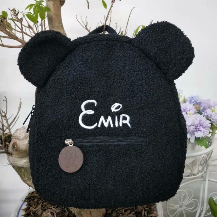 Personalized Embroidered Toddler Backpack Bag Lightweight Plush Bear Bag Kids Custom Name Backpack Gift For Boys 3