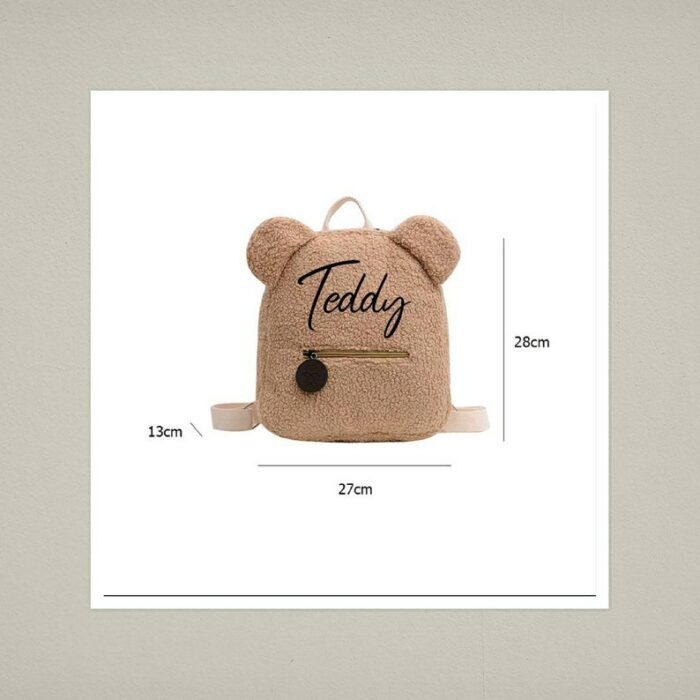 Personalized Embroidered Toddler Backpack Bag Lightweight Plush Bear Bag Kids Custom Name Backpack Gift For Boys 5