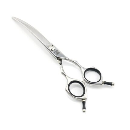 Pet Dog Grooming Scissors 6 5 Inch Dog Curved Scissors With Two Tails Right Hand Curve 1