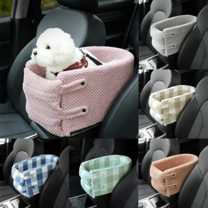 Puppy Car Seat Pet Safety Seat Pet Nest Portable Control Console Dog Cars Seats Car Armrest 1.jpg
