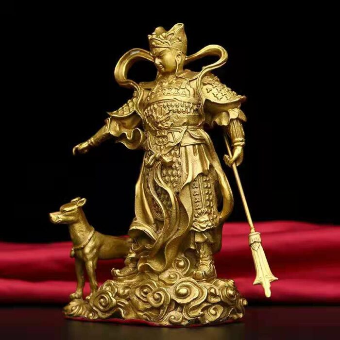 Pure Copper Erlang God Roaring Dog Brass Yang Jian Erlang Zhenjun Home Office Decoration 1