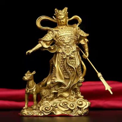 Pure Copper Erlang God Roaring Dog Brass Yang Jian Erlang Zhenjun Home Office Decoration