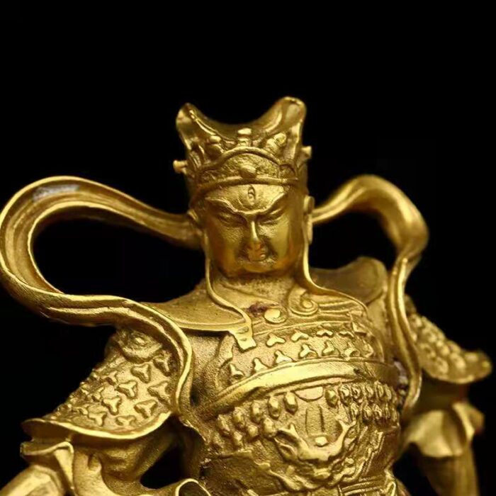 Pure Copper Erlang God Roaring Dog Brass Yang Jian Erlang Zhenjun Home Office Decoration 5