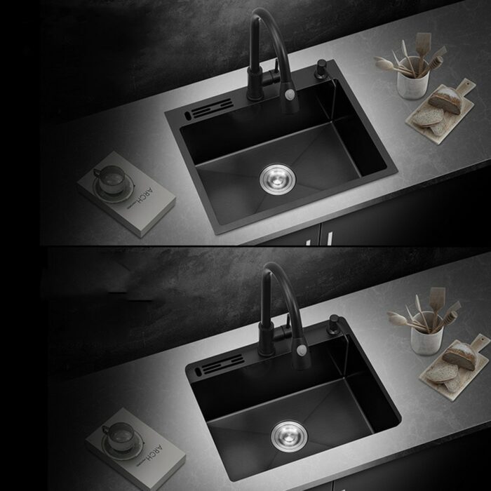 Rll 304 Stainless Steel Kitchen Sink Black Nano Sink With Knife Holder Handmade Sink Multifunctional Kitchen 2