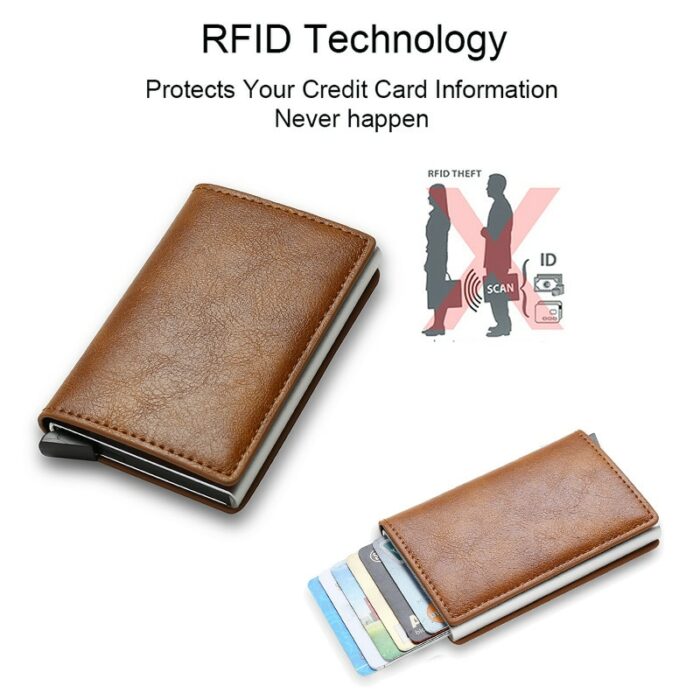 Rfid Card Holder Wallets For Men Money Bag Male Short Leather Walet Small Slim Leather Smart 4