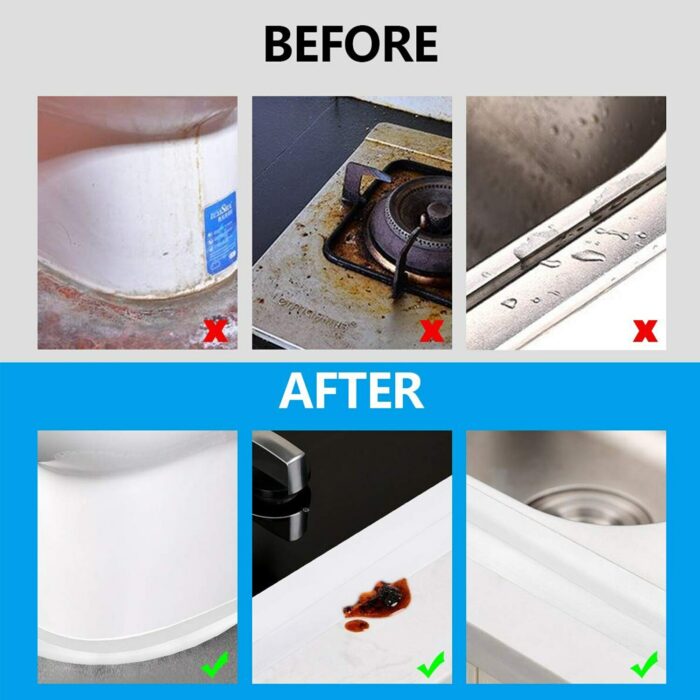 Sealing Tape For Bathroom Kitchen Pvc Self Adhesive Caulk Tape Sealant Strip Waterproof Sink Bathtub Floor 2