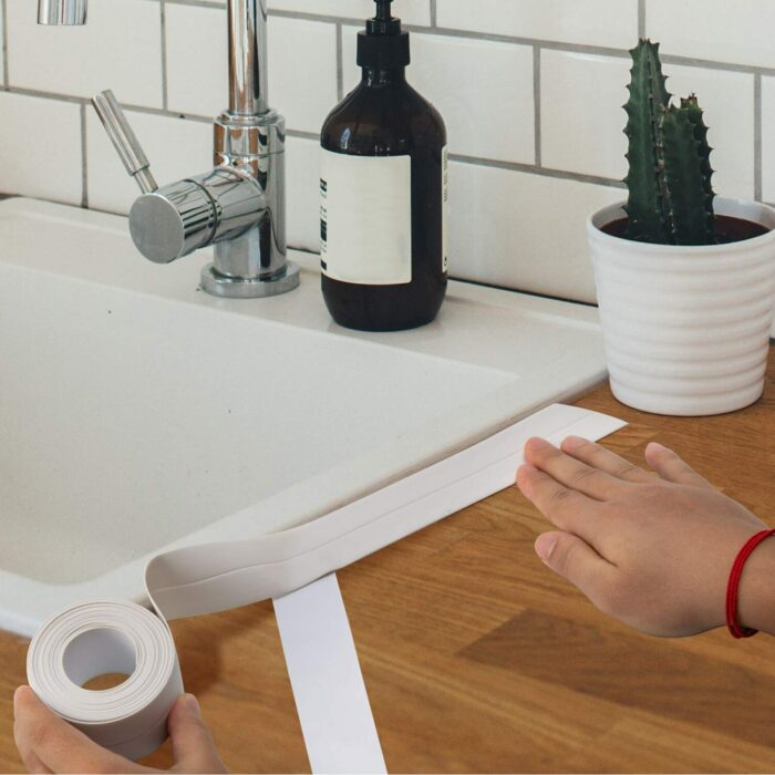 Sealing Tape For Bathroom Kitchen Pvc Self Adhesive Caulk Tape Sealant Strip Waterproof Sink Bathtub Floor 5