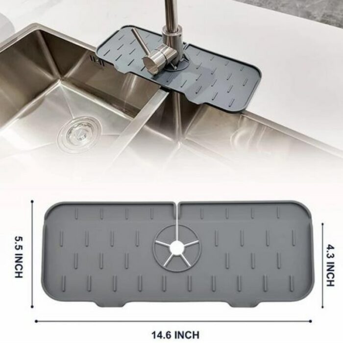 Silicone Kitchen Faucet Mat For Sink Sponge Drain Rack Foldable Sink Mat Faucet Splash Catcher Bathroom 5