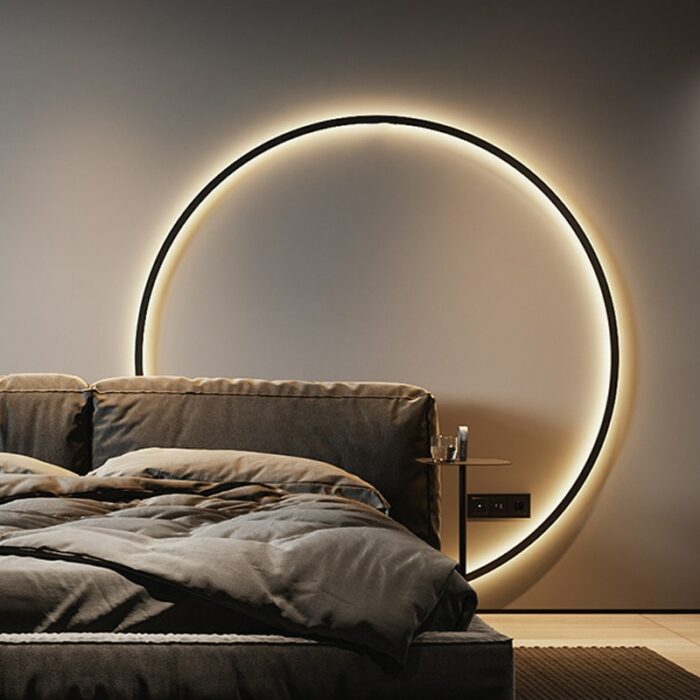 Simple Circle Background Decoration Lamps New Modern Led Wall Lights Living Room Bedroom Bedside Aisle Corridor
