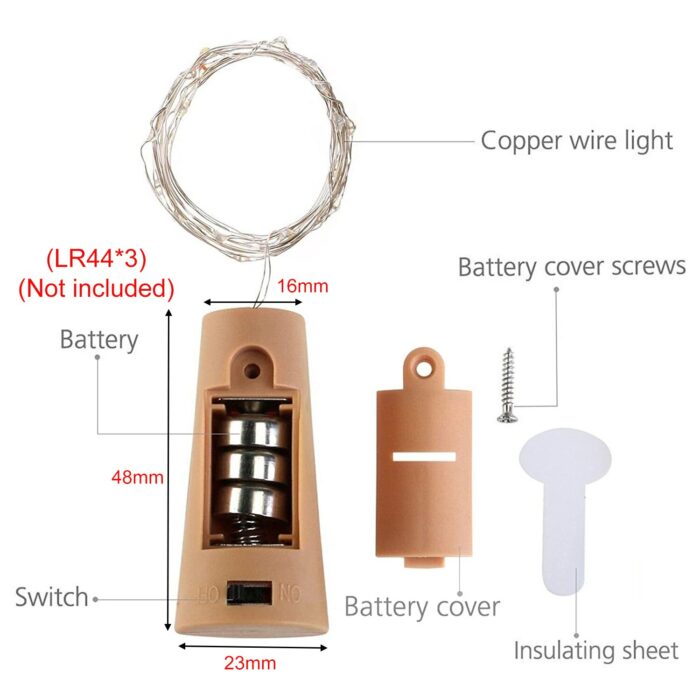 Solar Bottle Lights Battery Operated Garlands Fairy Festoon Led Light Cork Shaped For Christmas Home Wedding 3
