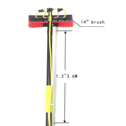 Solar Panel Cleaning Brush With 12 Ft Aluminum Telescopic Pole For Window Cleaning And Solar Panel