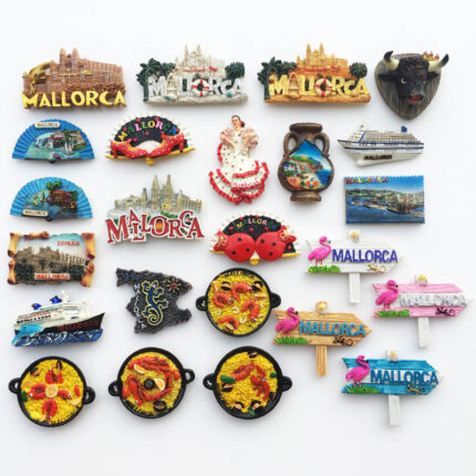 Spain Mallorca Fridge Magnets Majorca Palma Castle Cuenca Ronda Tourism Memorial Decor Crafts Magnetic Refrigerator Sticker 1