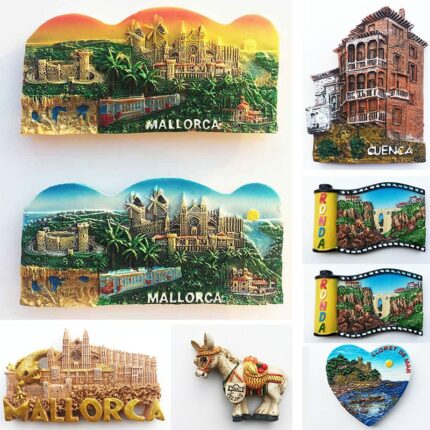 Spain Mallorca Fridge Magnets Majorca Palma Castle Cuenca Ronda Tourism Memorial Decor Crafts Magnetic Refrigerator Sticker