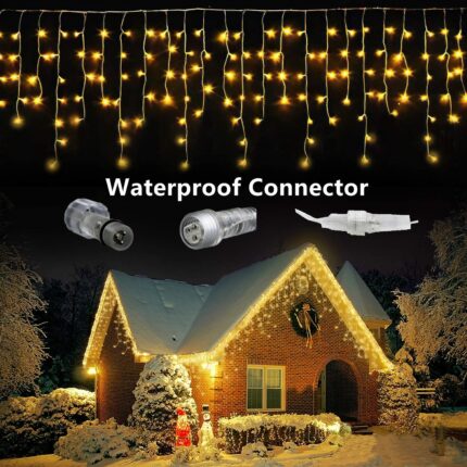 Street Garland On The House Christmas Decorations Ornaments Led Festoon Icicle Curtain Light Droop 0 5