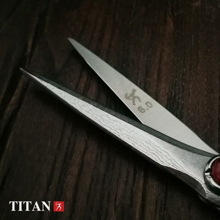 Titan Professional Hairdressing Scissors Damascus Steel Sharp Barber Tool New Arrived 3