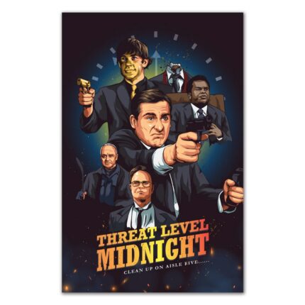 The Office Threat Level Midnight Print Poster Michael Scott Tv Show Movie Canvas Painting Wall Art 1