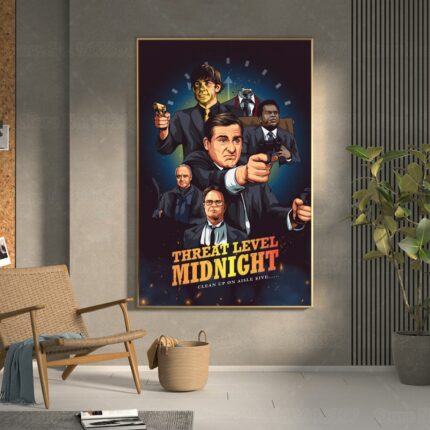 The Office Threat Level Midnight Print Poster Michael Scott Tv Show Movie Canvas Painting Wall Art
