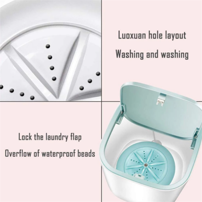 Ultrasonic Portable Mini Turbo Washing Machine With Usb Power Supply Mini Compact Lightweight Personal Cleaning Supplies 2