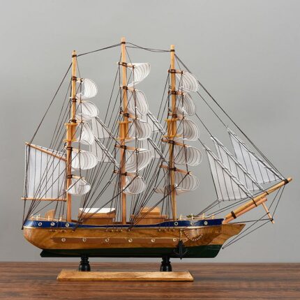 Wood Ship Model Ornaments Living Room Crafts Modern Home Decoration Pirate Ship Wine Cabinet Office Decoration 1