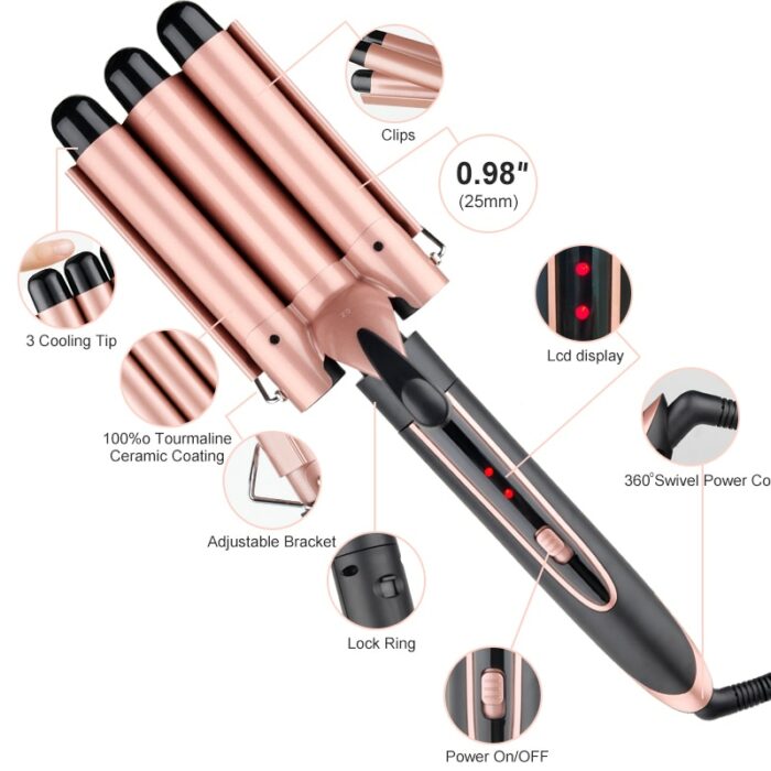 Professional Hair Curler Hair Curling Iron Ceramic Styling Tool Electric 5 In 1 Hair Waver Pear 2